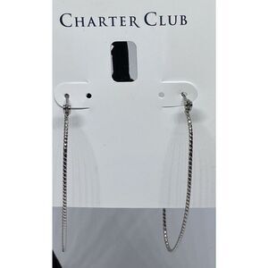 Charter Club Circle Silver Earrings MSRP $39.50 CP641